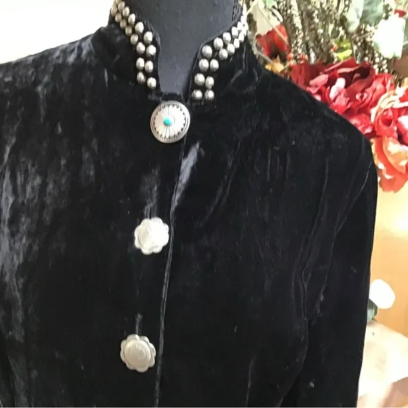 Double D Ranch Black Velvet Long Sleeve Dress - Picture 2 of 14